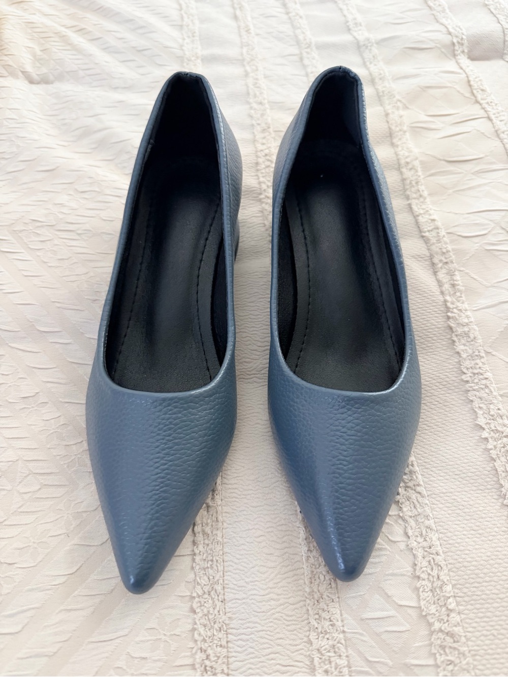 Pointed Toe Women's Flats in Slate Blue
